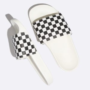 Vans Bayan Sandalet Slide-On Beyaz/Siyah | 93985-177